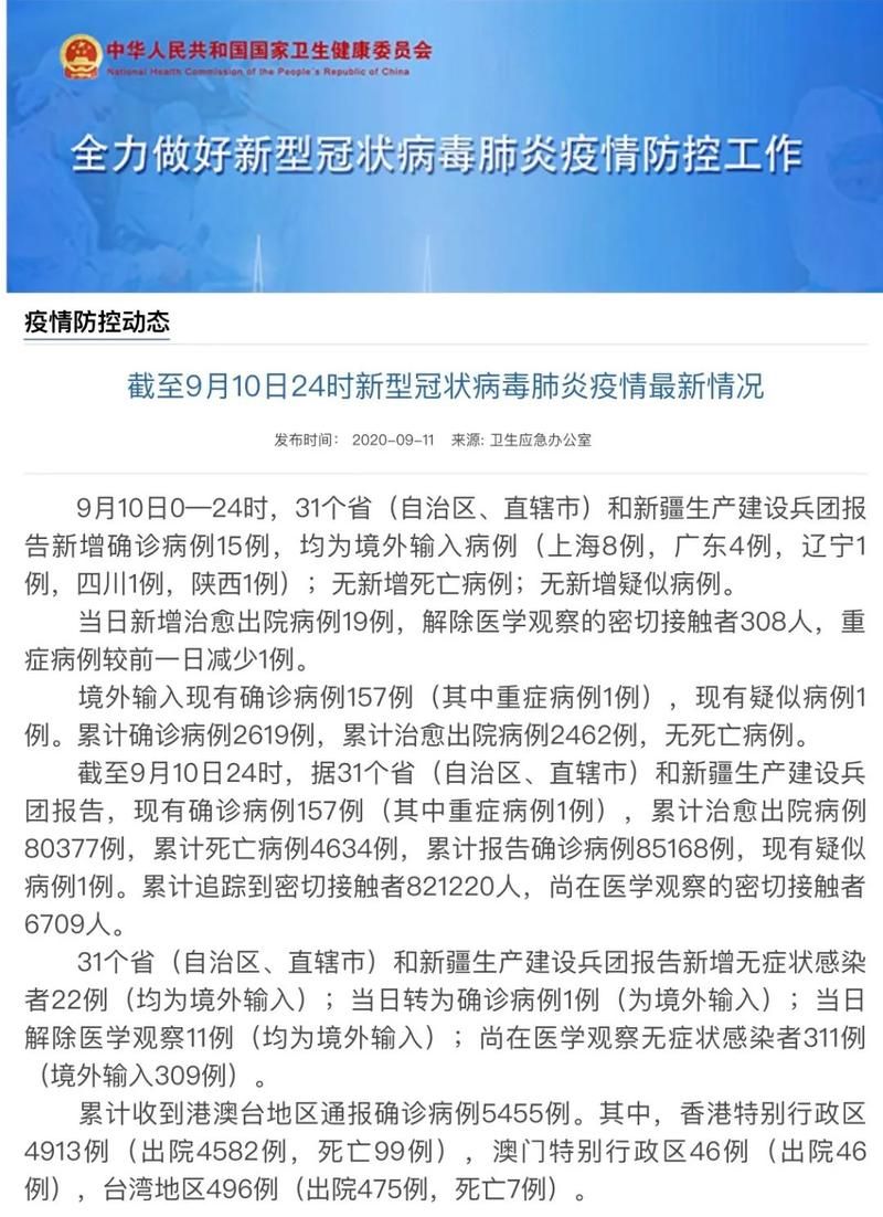 3地新增确诊15例均为境外输入/31省新增3例境外输入
