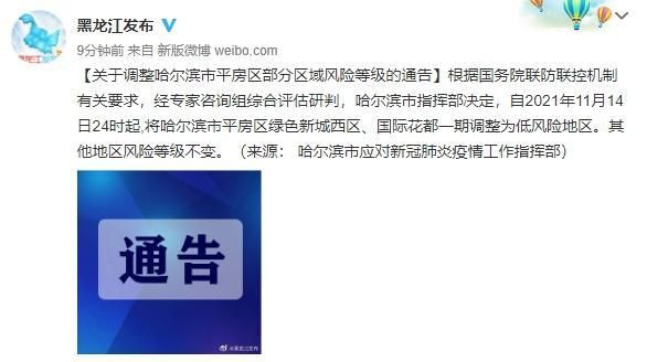 最新疫情情况通报黑龙江省哈尔滨市平房区:哈尔滨平房区官网首页